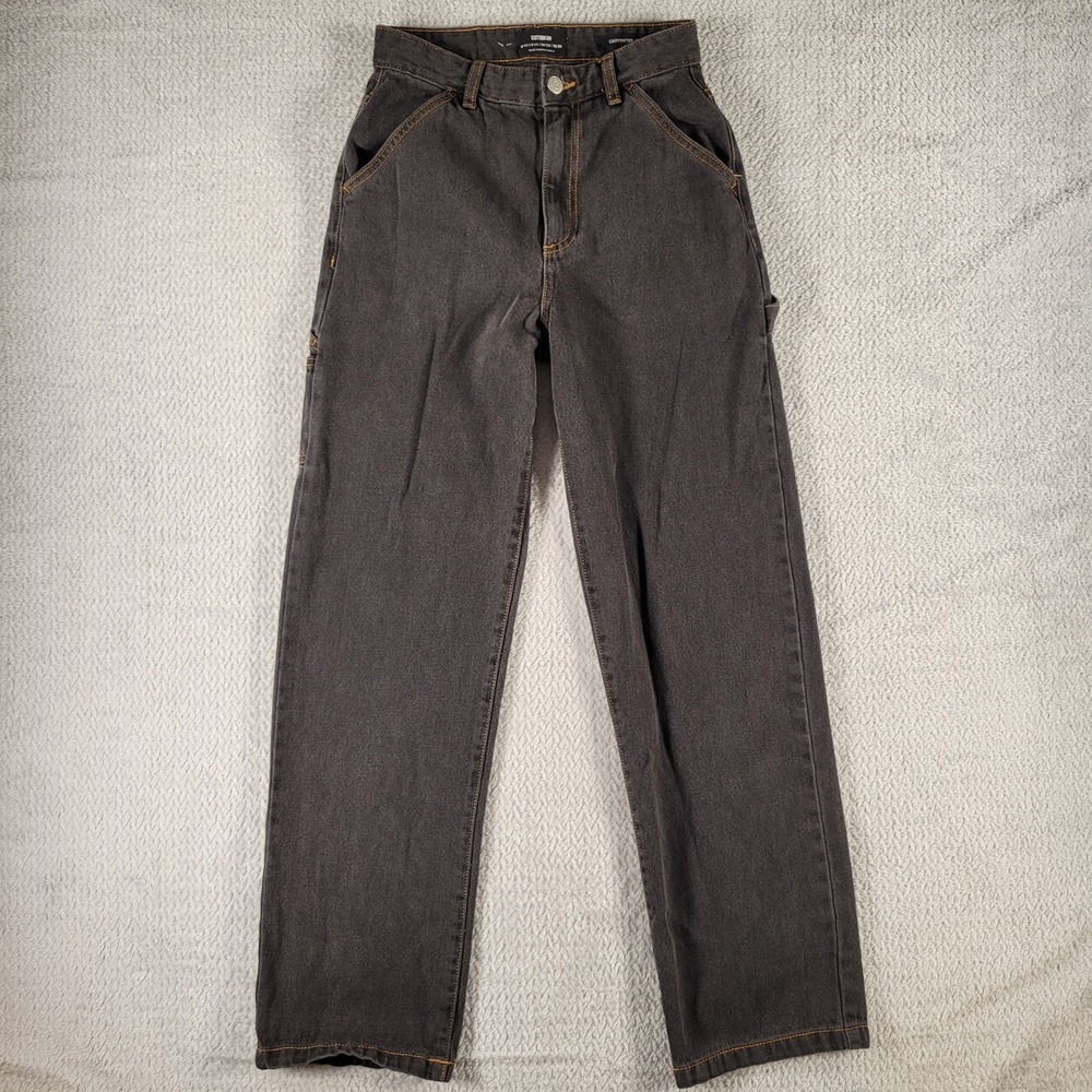 COTTON:ON black wide leg carpenter jeans size 4